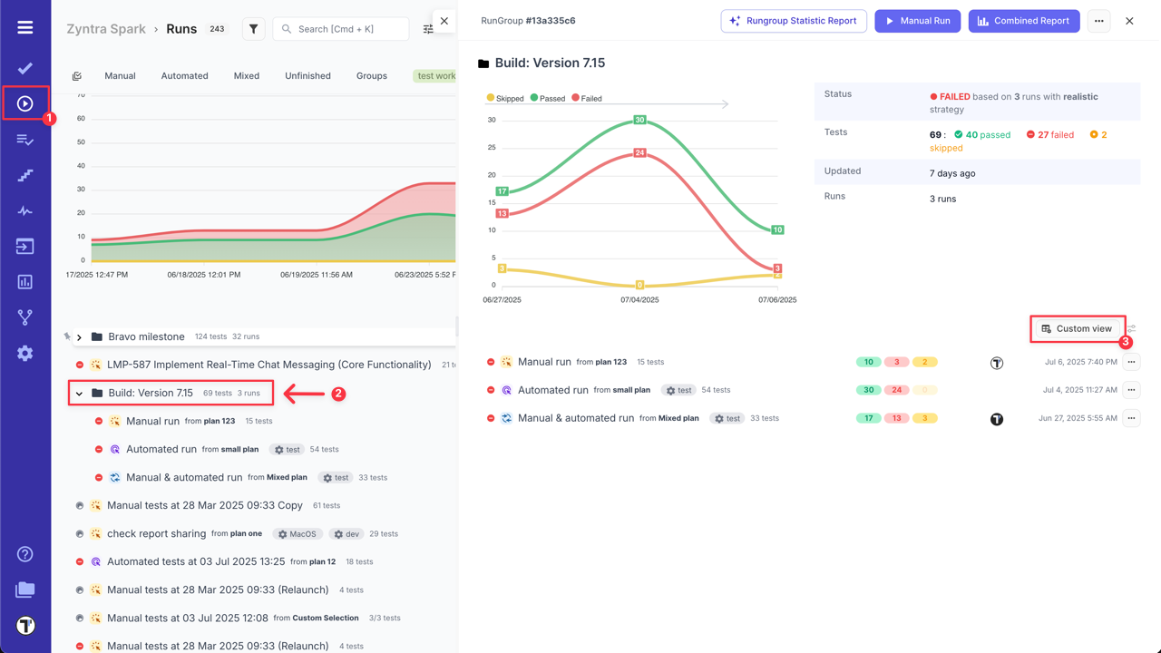 Testomat.io - Custom View option
