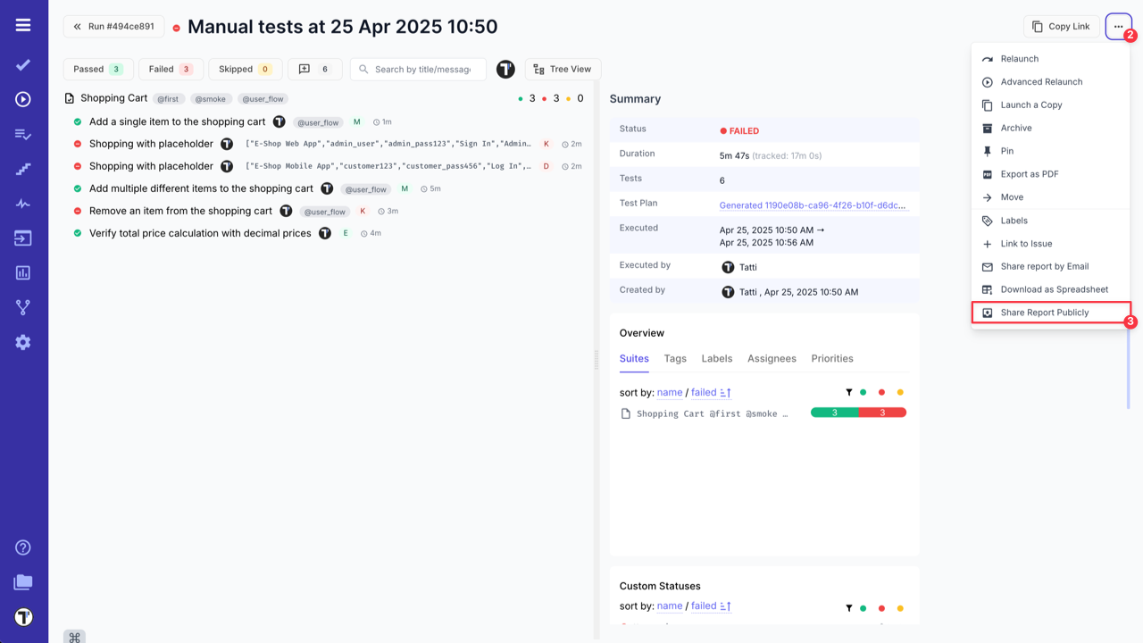 Testomat.io - Share Report